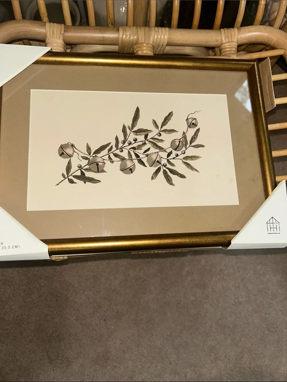 Hearth & Hand 10” x 14” Silver Bells Tree Branch Framed Christmas Wall Art